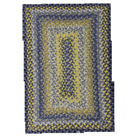 Homespice Decor 10 x 10 in. Sunflowers Cotton Braided Rugs, Blue 620316