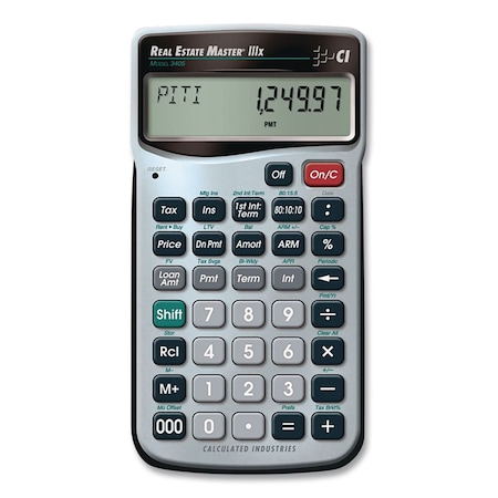 Calculated Industries Master Real Estate and Mortgage Calculator, 9-Digit LCD 3405