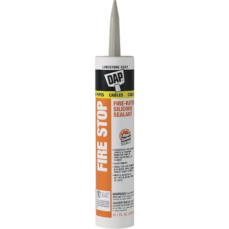 Dap 10.1 Oz. Fire Stop Fire-Rated Sealant Limestone Gray 7079818806