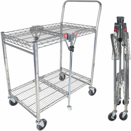 Bostitch Small Stowaway Folding Utility Cart, Chrome BSAC-SMCR