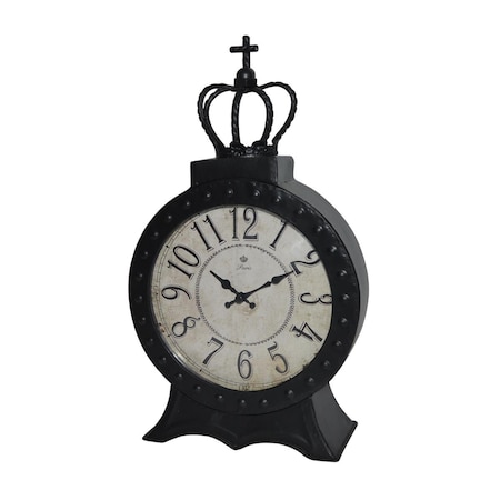 Jeco 8 in. Metal Table Clock, Black HD-C017