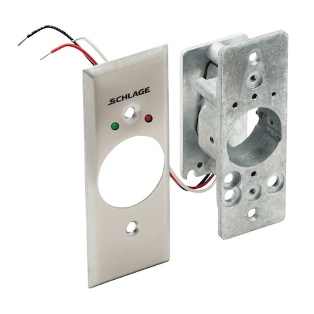 Schlage Electronics 653 Keyswitch, DPDT- Counter Clockwise Maintained, Less Cylinder, 2 LEDs, Red and Green, Narrow Sti 653-141 L2 NS