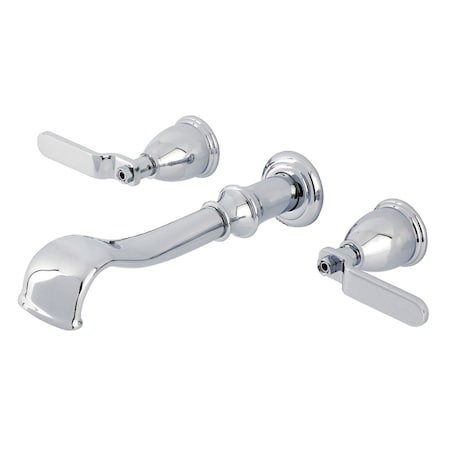 Kingston Brass Two-Handle Wall Mount Tub Faucet, Polished Chrome KS5021KL