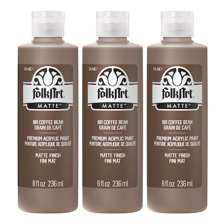 Folkart Acrylic Paint, Matte, Acrylic Base, Coffee Bean 881
