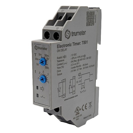 Trumeter Time Delay Relay, 12V DC TS01