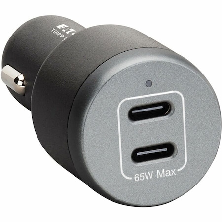 Eaton DUAL-PORT USB CAR CHARGER, 65W MAX - 2 USB-C CHARGING PORTS, 65W PD 3.1 AND PPS U280-C02-65W