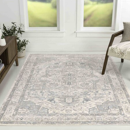 Jonathan Y Modern Persian Vintage Medallion Cream/Light Gray 5 ft. x 8 ft. Area Rug MDP106E-5