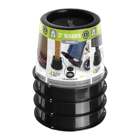 Slipstick Bed Riser, Rubber, Blk, 500 lb Cap., Circle CB672