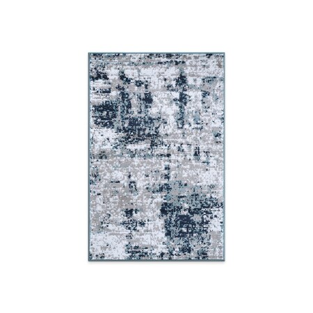 World Rug Gallery Distressed Abstract Area Rug 2 ft 7 in x 4 ft Blue 910BLUE27X4