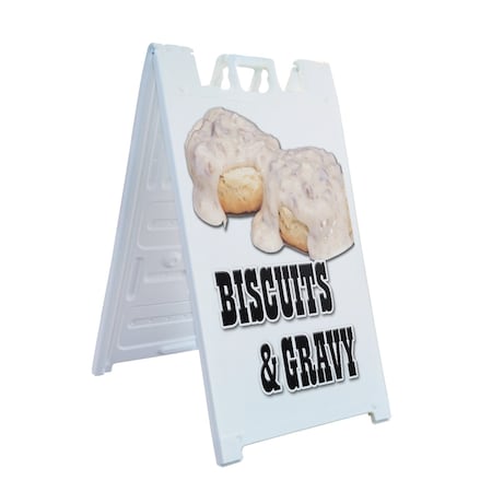 Signmission Biscuits & Gravy, A-Frame & 2 Sign Inserts, Heavy-Duty Plastic Frame SBHD-C-2436-Biscuits & Gravy