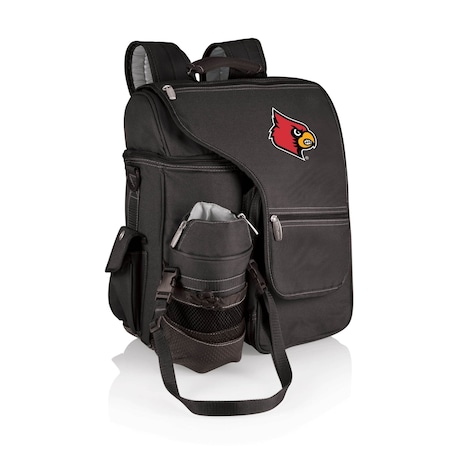 Picnic Time Family Of Brands NCAA Louisville Cardinals Turismo Backpack Cooler with Water Bottle CarrierBlack 641-00-175-304-0