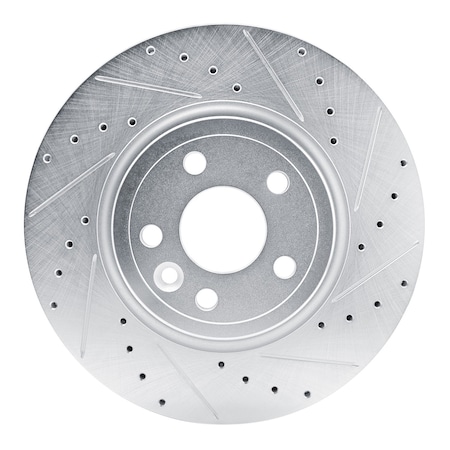 Dynamic Friction Co DFC Brake Rotor - Drilled and Slotted - Silver 631-20038R