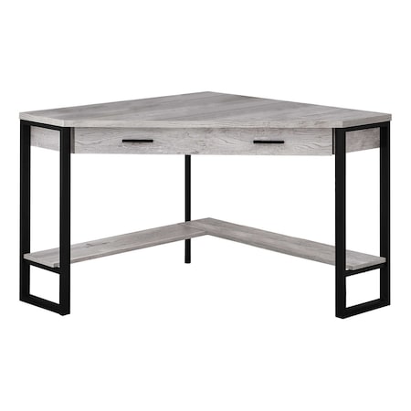 Homeroots 42" Gray and Black Corner Computer Desk 355736