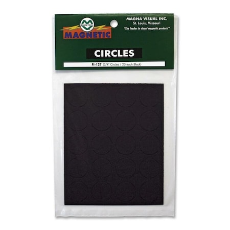 Magna Visual Magnetic Round Indicators, Black, PK20 FI-127