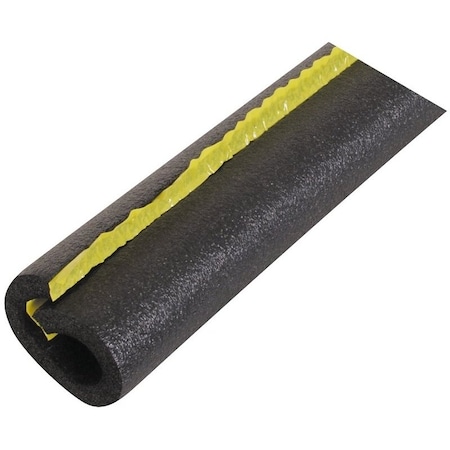 Tundra Quick R Pipe Insulation, 5/8 in ID x 1-5/8 in OD Dia, 6 ft L, Polyolefin, Charcoal 50581T