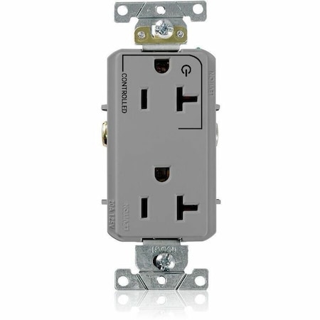 Leviton Duplex Straight Blade Receptacle, 5-20R, 20 A, 125V AC, 2 Pole, 3 Wire, Flush Mount, Grounded 16352-1PG