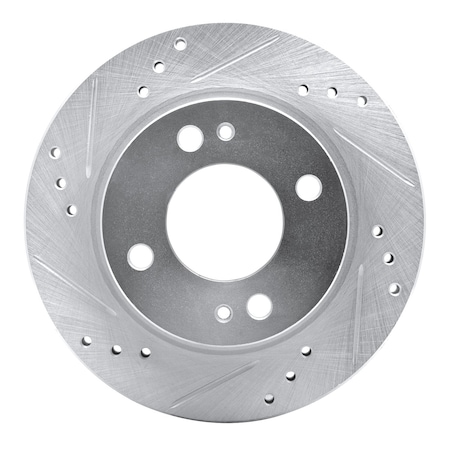 Dynamic Friction Co DFC Brake Rotor - Drilled and Slotted - Silver 631-72045L