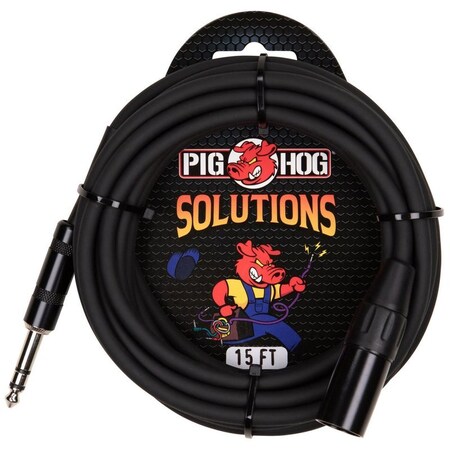 Pig Hog 15-Feet TRSMale-XLRMale Balanced Cable PXTMXM15