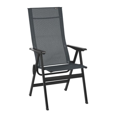Homeroots 24" Gray and Black Steel Outdoor Arm Chair 320642