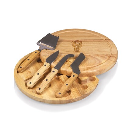 Picnic Time Family Of Brands NCAA NC State Wolfpack Circo Cheese Board and Knife Set - Charcuterie Board Set 854-00-505-423-0
