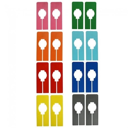 Nahanco Colorful Rectangular Clothing Size Dividers, 8 Mixed Colors - Blank Kit of 40, 40PK QSDCKIT8