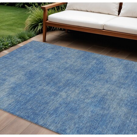Homeroots 9' X 12' Blue Washable Indoor Outdoor Area Rug 598810