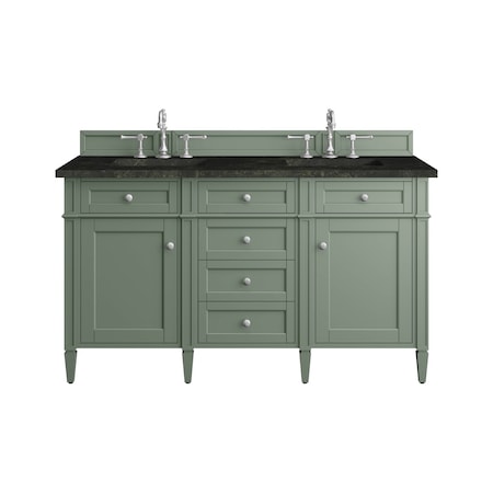 James Martin Vanities Brittany 60" Double Vanity, Smokey Celadon, w/ 3 CM Phantome Eclos Top 650-V60D-SC-3PHT