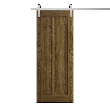Sartodoors Modern Barn Door 24 x 96 inches, Ego 5006 Marble Oak, 6.6FT Silver Rail Track Heavy Hardware Set , EGO5006BD-S-DMR-2496