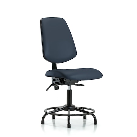 Blue Ridge Ergonomics Desk Chair No Arms, 18" to 23" Height, Vinyl, Imperial Blue BR-VDHCH-MB-RT-T0-A0-RG-8582