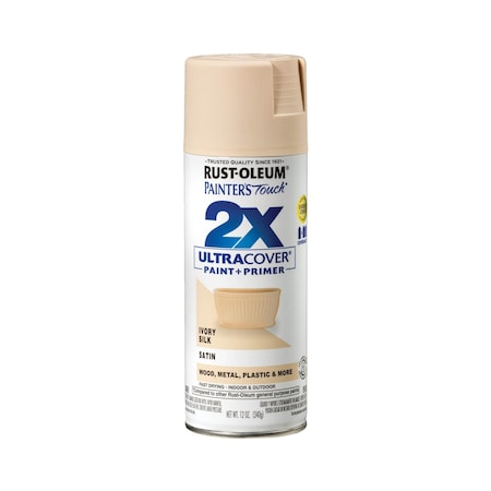 Rust-Oleum Spray Paint, Ivory Silk, Satin, Solvent, 12 Oz 334073