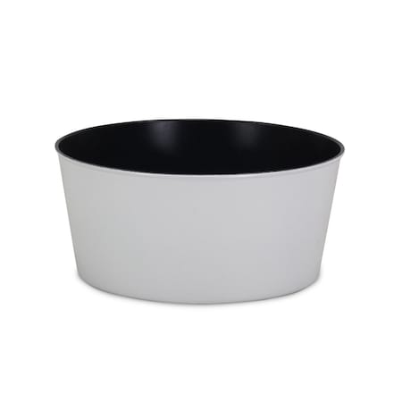Homeroots 12in White Recycled Plastic Indoor Outdoor Round Pot Planter 488308