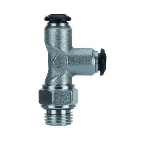Usa Industrials Push to Connect Tube Fitting, Nickel Plated Brass w/ Plastic Release Ring, Male Run Tee ZUSA-TF-PTC-NPBR-217