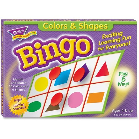 Trend Enterprises Trend Colors & Shapes Bingo Game, 3 to 36 Players, 1 Box T6061