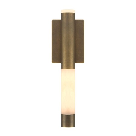 Euf Ronda, Wall Sconce , 16", Weathered Brass, Alabaster 50124-022