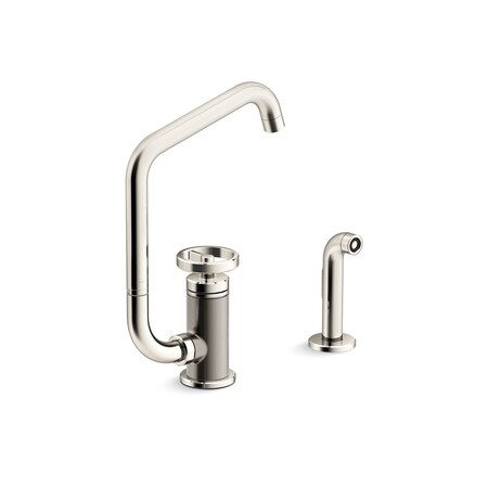 Kohler Billet Single-handle bar sink faucet with two-function extended-reach spout and side sprayer 28667-9-SN
