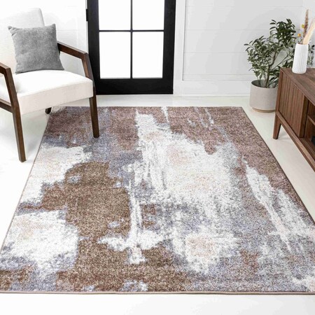 Jonathan Y Zoe Contemporary Bohemian Abstract Marble Brown/Cream 5 ft. x 8 ft. Area Rug SEU302B-5