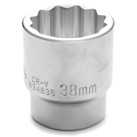 Performance Tool 3/4 in. Dr. 38mm 12pt Socket, Chrome Vanadium, Corrosion Resistant W34838