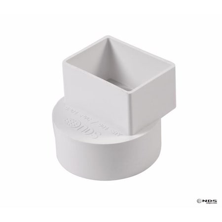 Vortex NDS Schedule 35 2 in. Hub each x 3 in. Female PVC Flush Downspout Adapter VO3310301