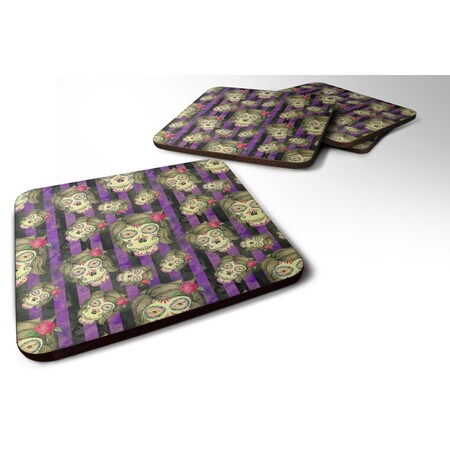 Carolines Treasures Watecolor Day of the Dead Halloween Foam Coaster, Set of 4 BB7519FC