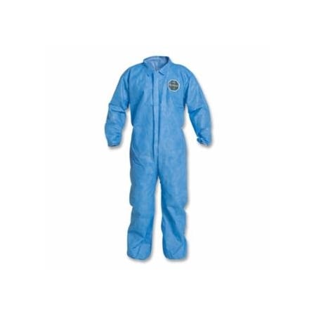 Dupont Proshield 10 Coverall, Collar, Elastic Wrists and Ankles, Zipper Front, Storm Flap, Blue, 25PK 251-PB125SB-3XL