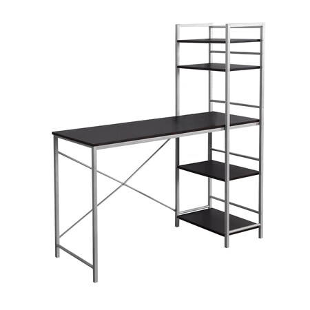 Homeroots 47" Dark Brown and Silver Computer Desk 333399