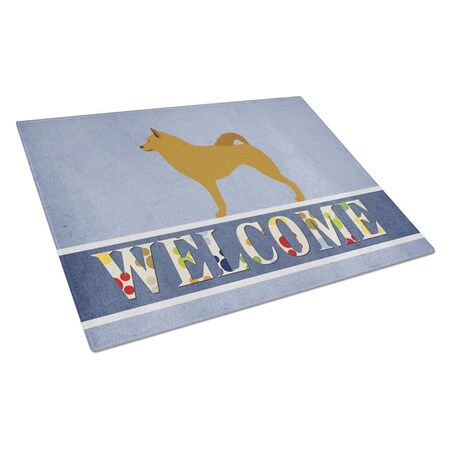 Carolines Treasures Finnish Spitz Welcome Glass Cutting Board - Large BB8343LCB