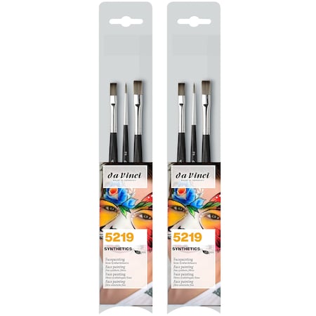 Da Vinci SYNTHETICS Facepainting Brushes, Acrylic & Tempera, Assorted, 3-Piece Set, 2PK VA-5219_0
