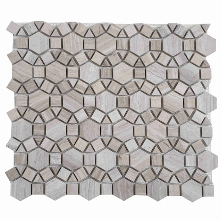 Apollo Tile Beige 11x13 Wooden Grey Marble Polished Floor and Wall Mosaic Tile 4.85 sqft/case, 5PK APLSV88G04A