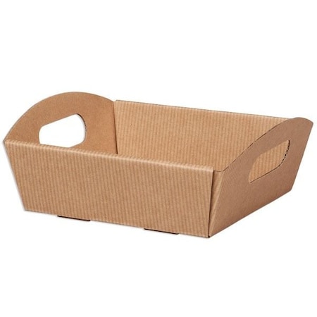 Nashville Wraps Kraft Pinstripe Shallow Folding Market Tray, Small, 6PK SFMTKR