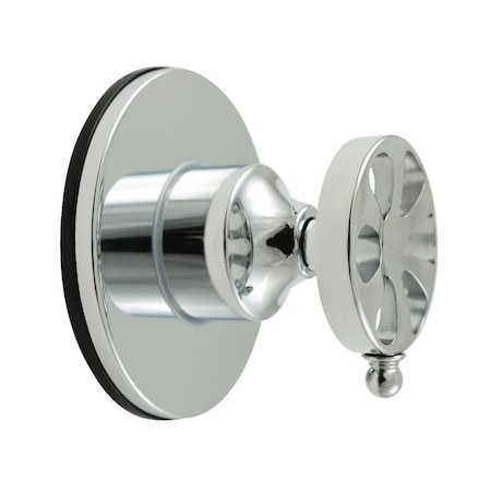 Kingston Brass Single-Handle Three-Way Diverter Valve with Round Trim Kit, Polished Chrome KS3031RX