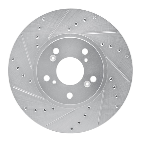 Dynamic Friction Co DFC Brake Rotor - Drilled and Slotted - Silver 631-59043L