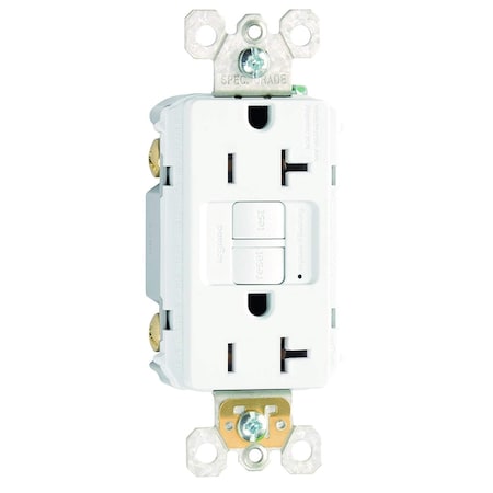 Pass & Seymour Radiant 20A Duplex Self-Test GFCI Receptacles with SafeLock Protection, White 2097-W