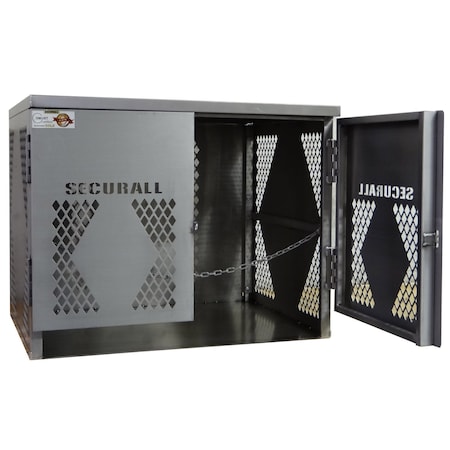 Securall 6 Cylinder Vertical Aluminum LP & Oxygen Gas Storage Cabinet, 20 or 33 Lb, Standard Door LP6S-VERTICAL