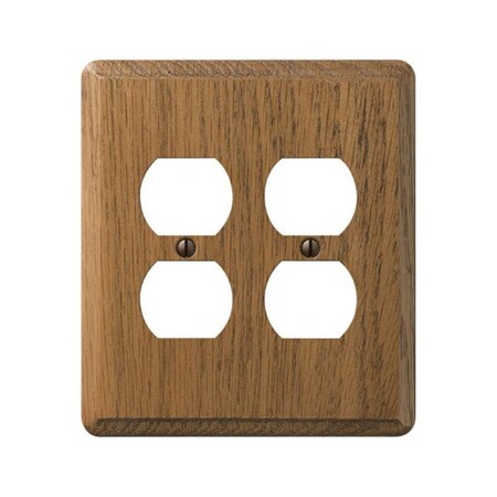Amerelle 901DD Contemporary Wood 2 Duplex Wall Plate Medium Oak 3501970